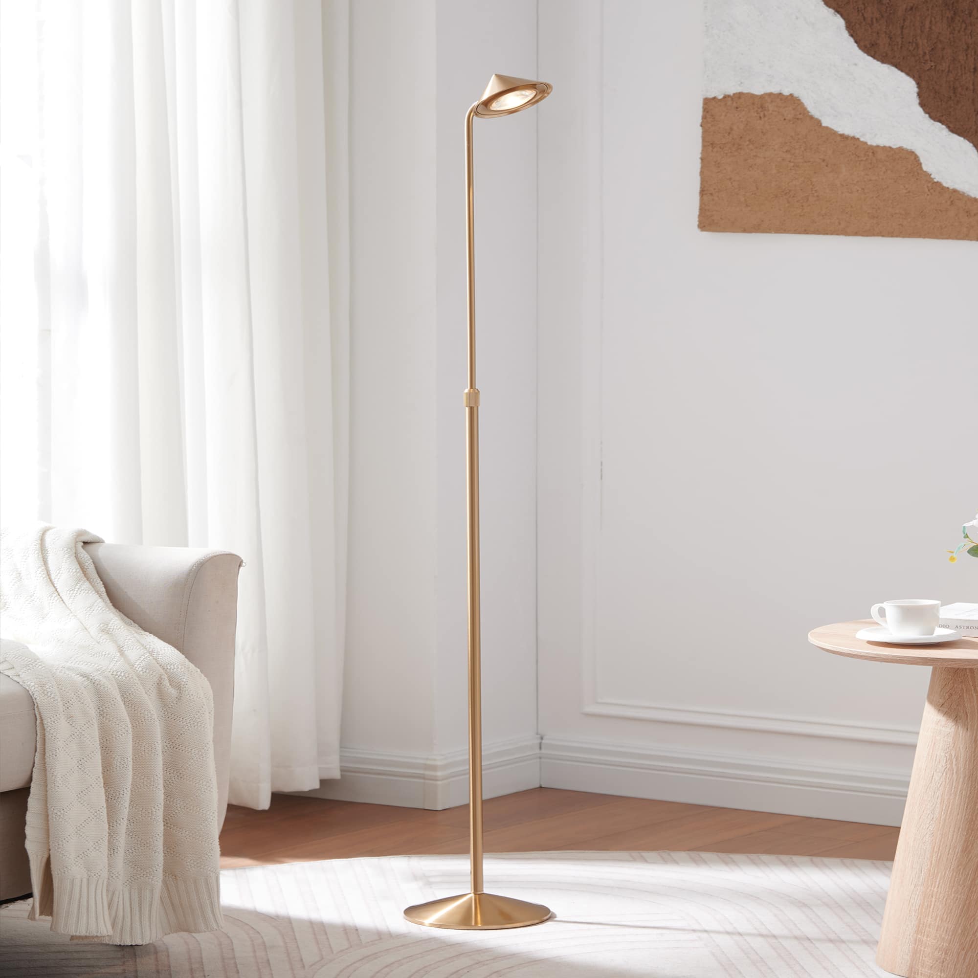 Kings Brand Furniture - Adjustable LED Reading Floor Lamp with Touch Control for Bedroom, Living Room