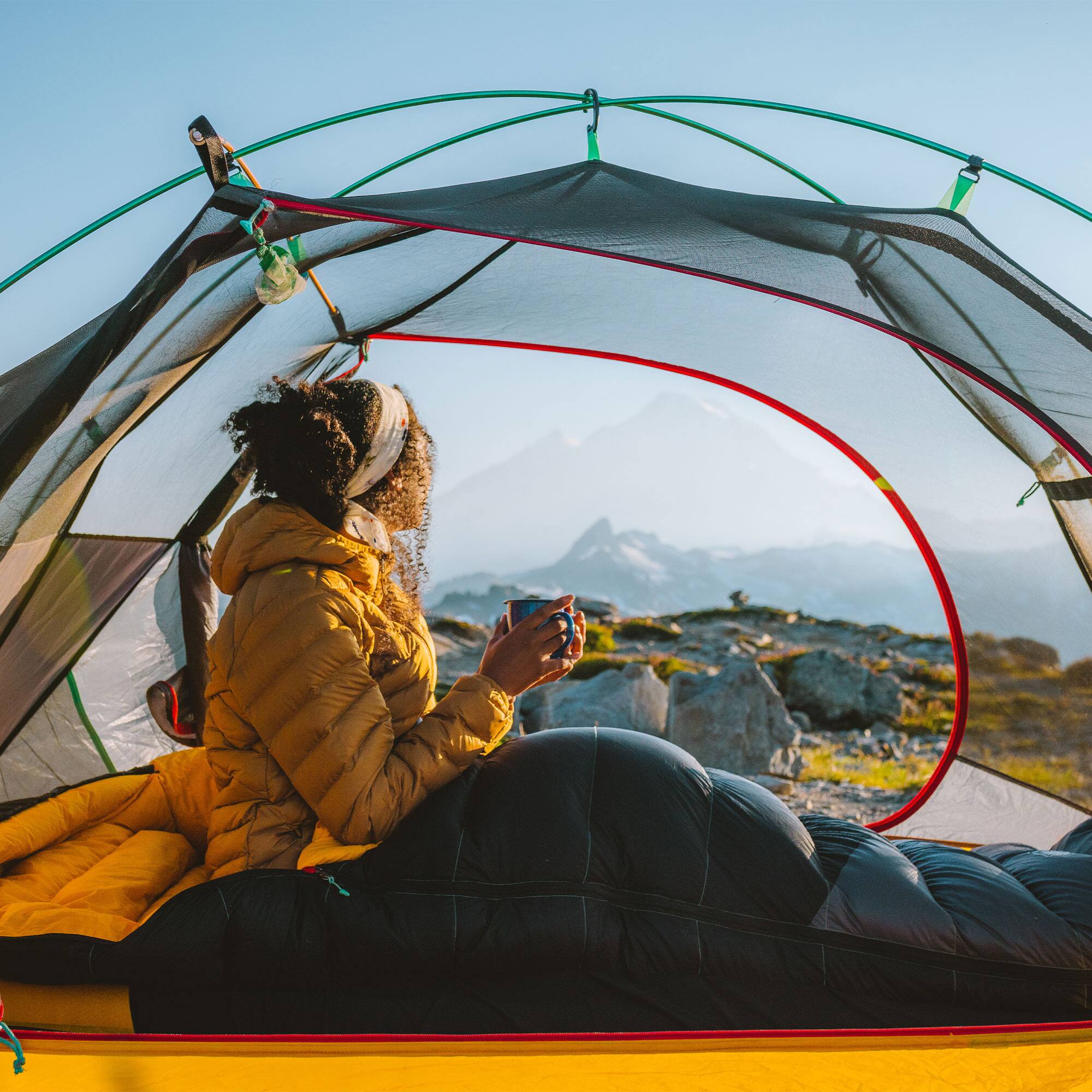 Alt View 5. Coleman - Coleman PEAK1 20 Degrees Fahrenheit 1 Person Nylon Mummy Sleeping Bag, Black - Black.