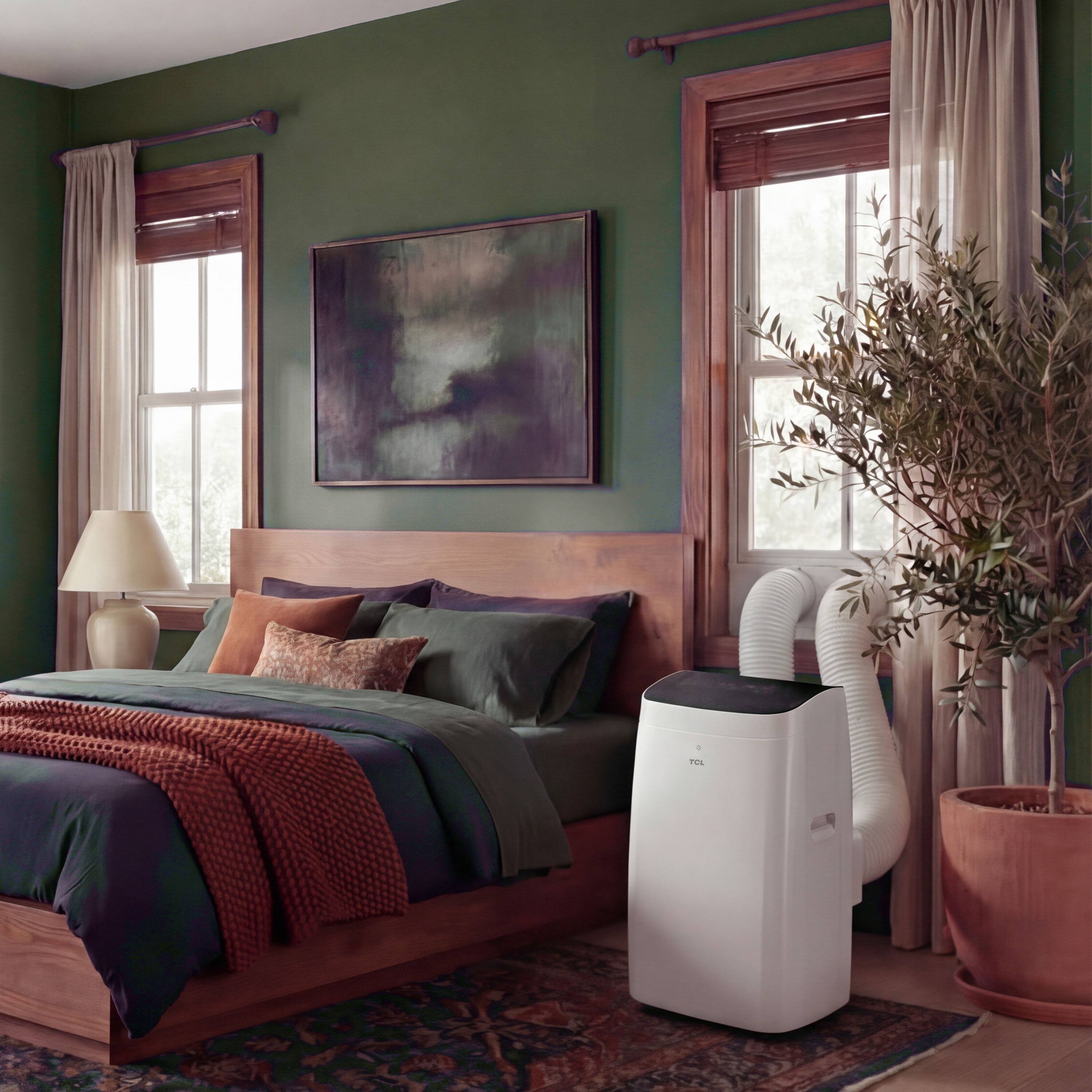 Alt View 15. TCL - 450 Sq. Ft. 10,000 BTU Q-Series Ultra-Quiet Dual Hose Inverter Smart Portable Air Conditioner - White.