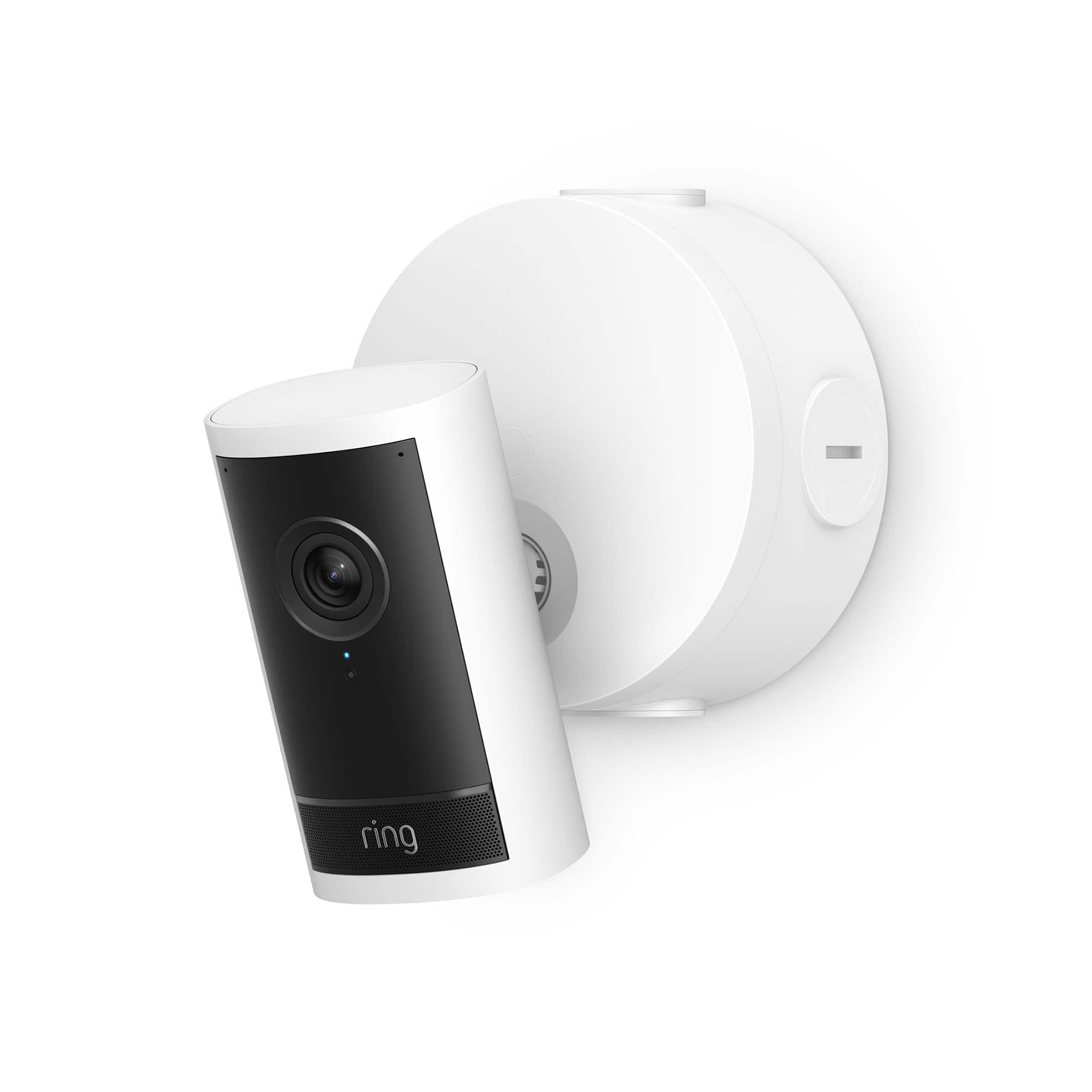 Ring - Outdoor Cam Pro Power Over Ethernet, Retinal 4K video, 10x Zoom, Low-Light Sight full-color in near dark - White