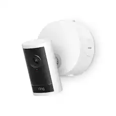 Front. Ring - Outdoor Cam Pro Power Over Ethernet, Retinal 4K video, 10x Zoom, Low-Light Sight full-color in near dark - White.