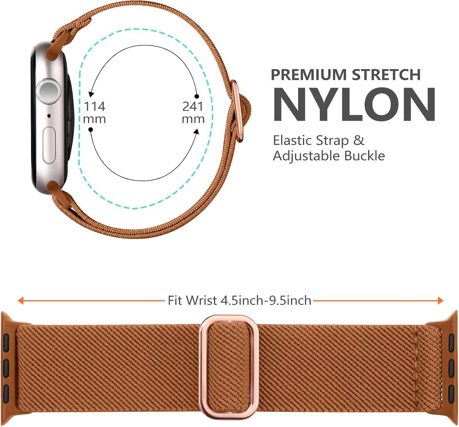 114 mm  
241 mm  
PREMIUM STRETCH NYLON Elastic Strap & Adjustable Buckle  
Fit Wrist 4.5inch-9.5inch