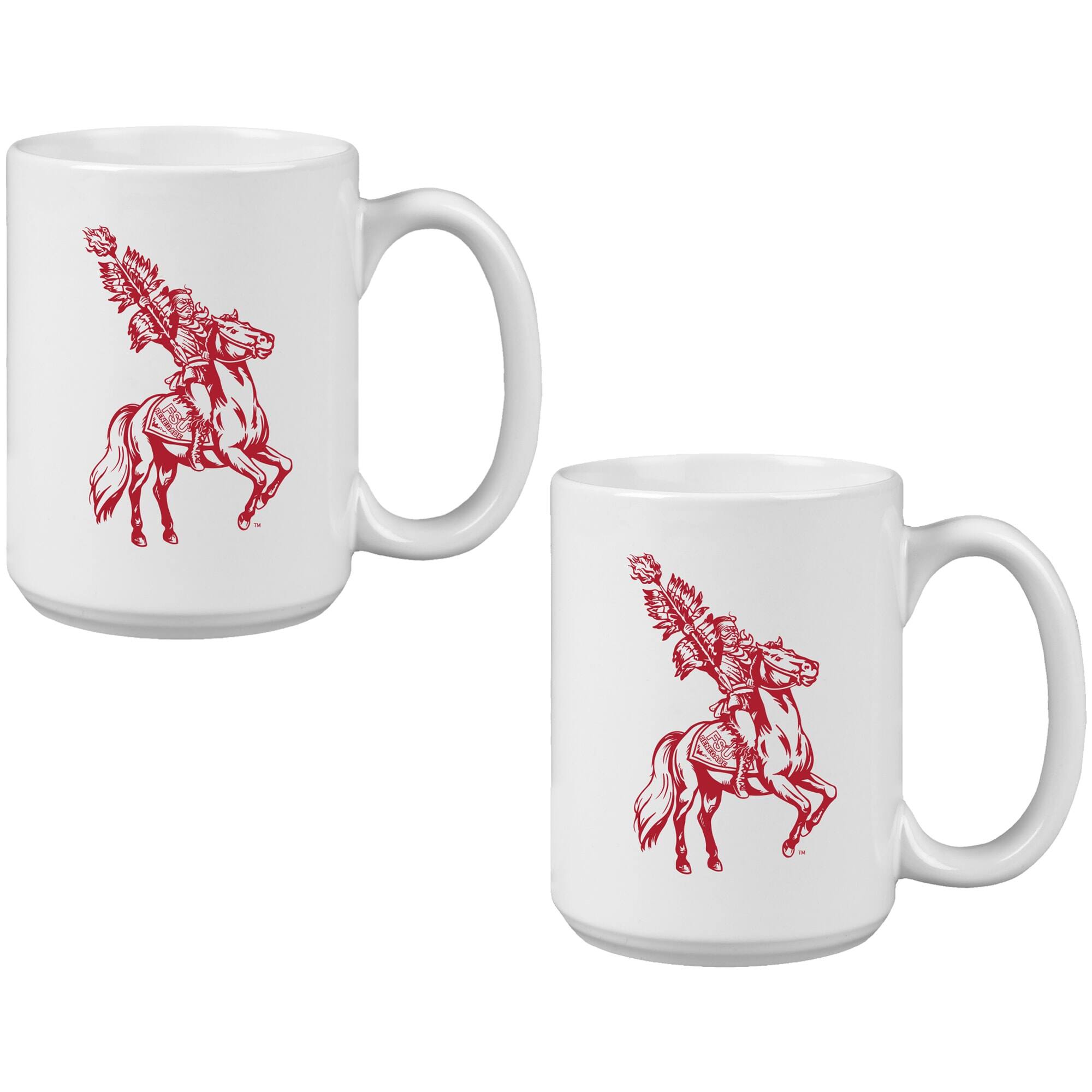 Front. Indigo Falls - Florida State Seminoles Two Pack 15oz. Vault Sketch Ceramic Mug Set - Multicolor.