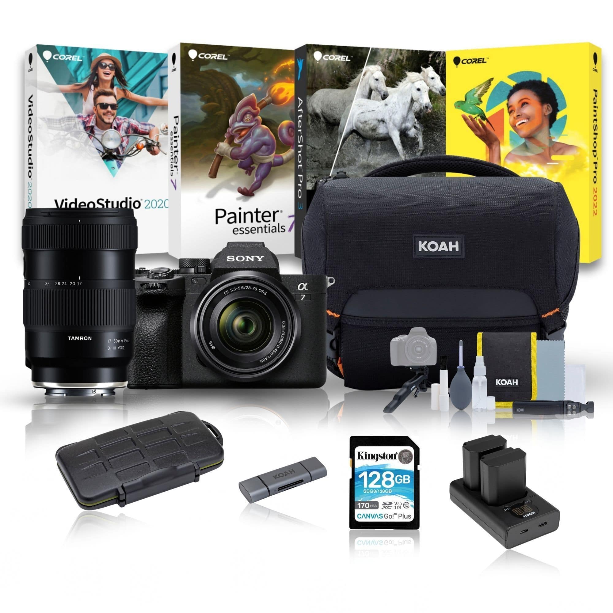 Sony - Alpha 7 IV FF Mirrorless Camera with 28 to 70mm and 17 to 50mm Lens Bundle