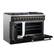 Alt View 3. Forno Appliances - 48 in. Wide 8 Burner Galiano 6.58 Cu. Ft. Freestanding Dual Fuel True Convection Range - Black.