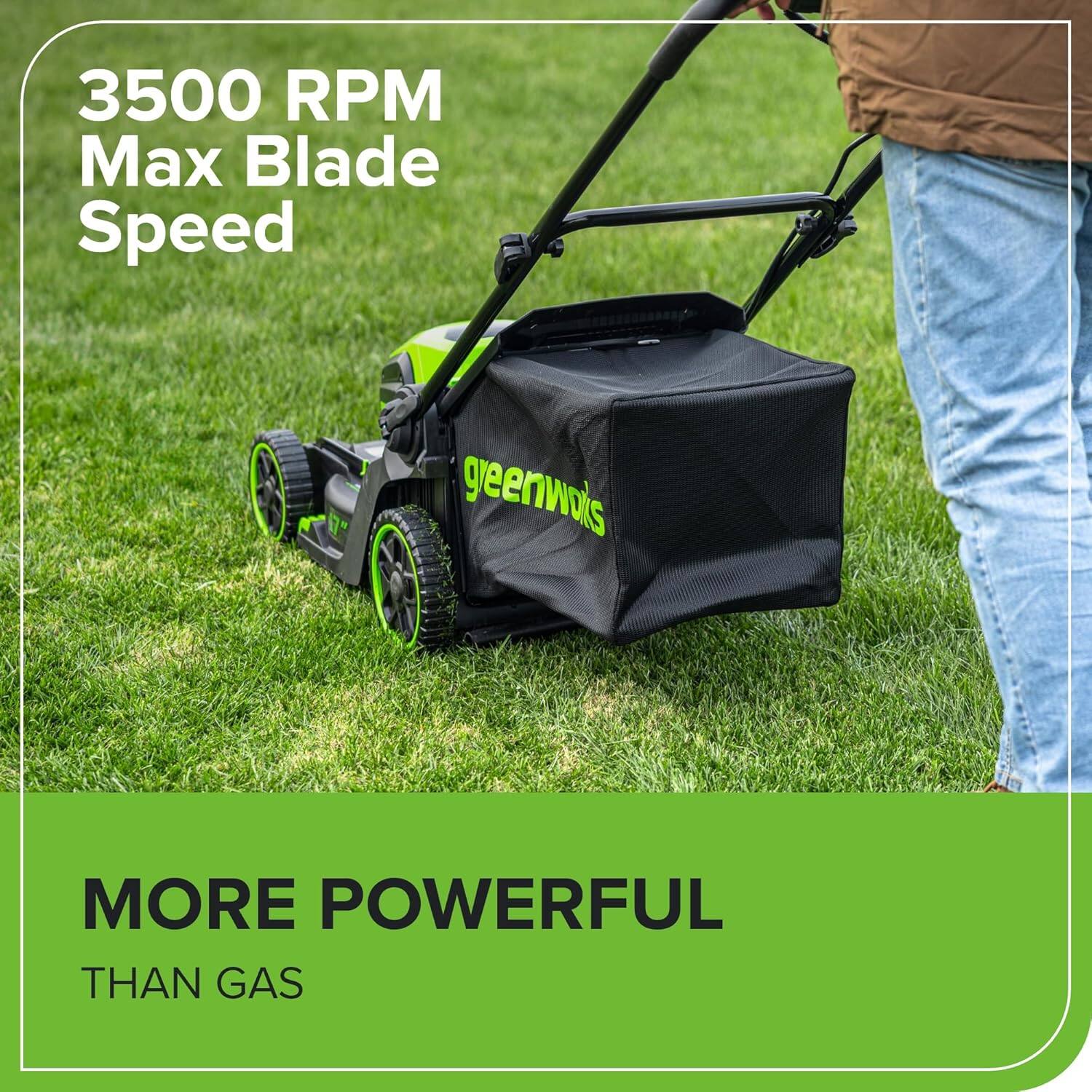 3500 RPM Max Blade Speed  
More Powerful Than Gas