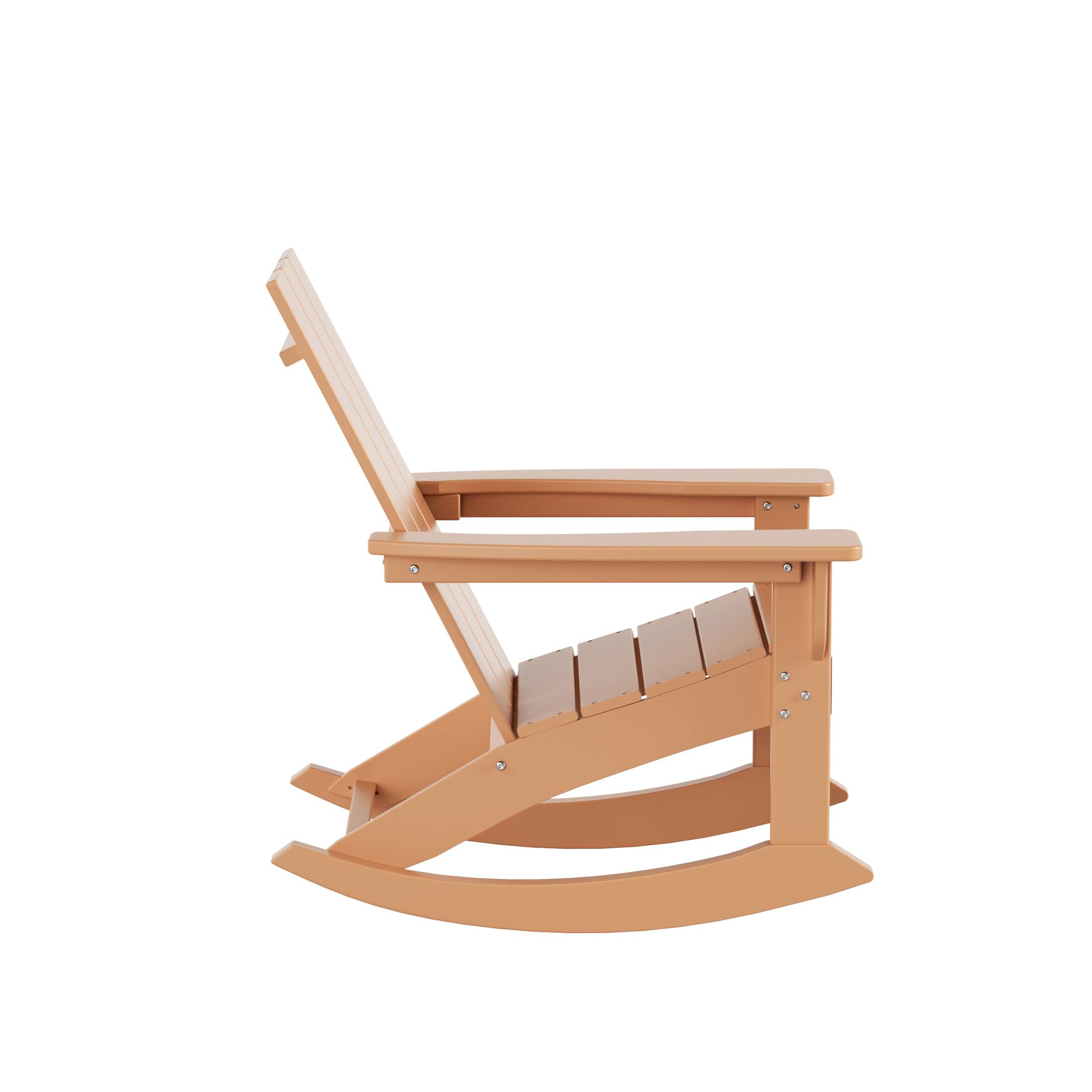 Back. WestinTrends - WestinTrends Ashore Outdoor Patio Modern Adirondack Rocking Chair - Teak.