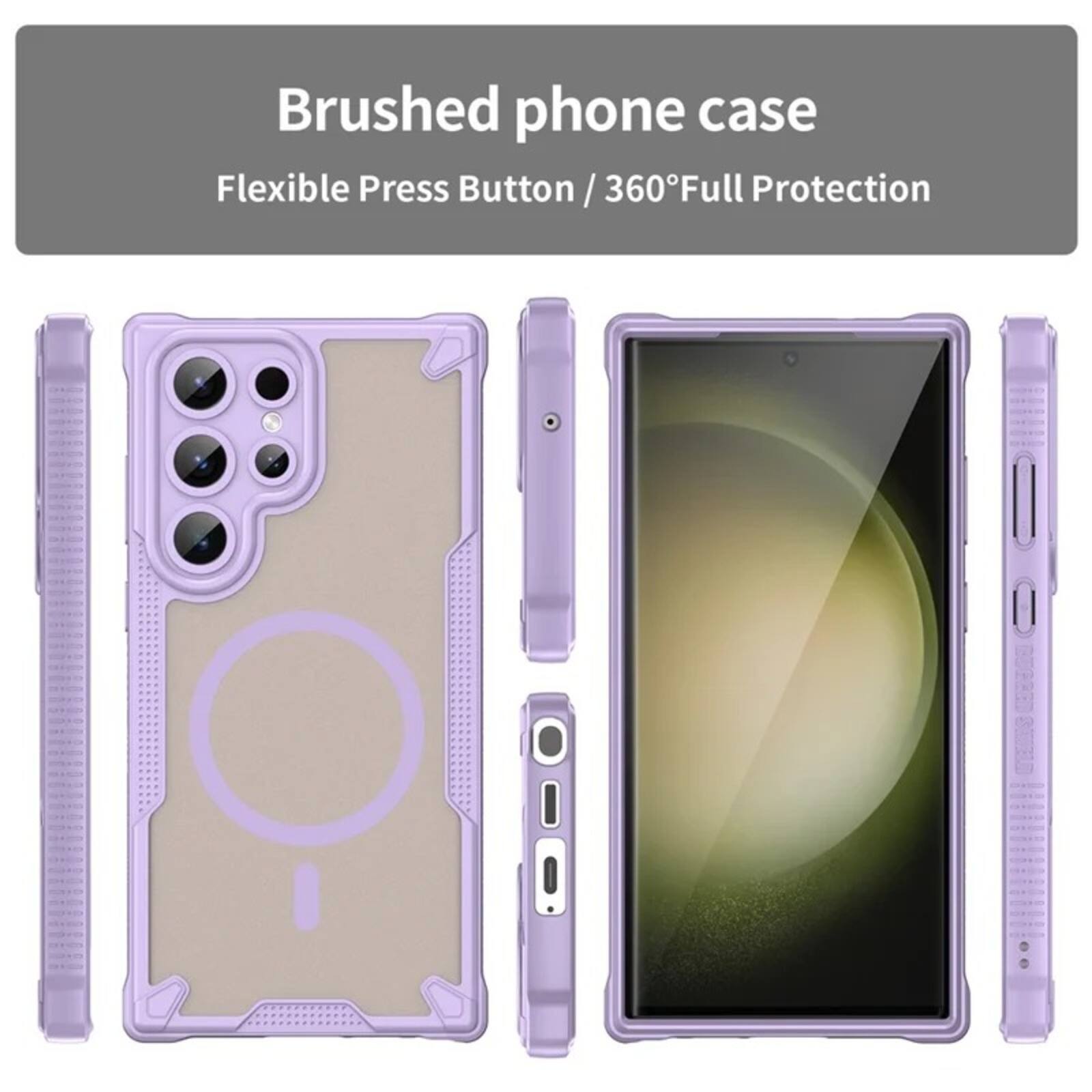 Brushed phone case  
Flexible Press Button / 360° Full Protection