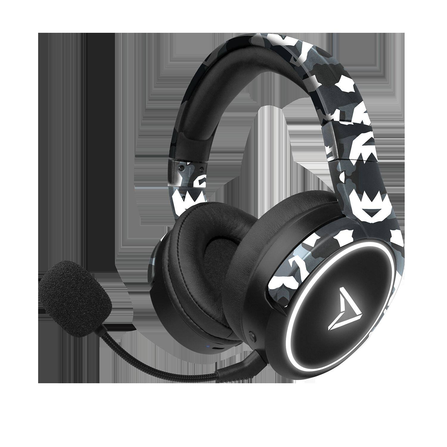Front. Lexip - Lexip Steelplay Impulse Bluetooth Wireless Gaming Headset - Camo.
