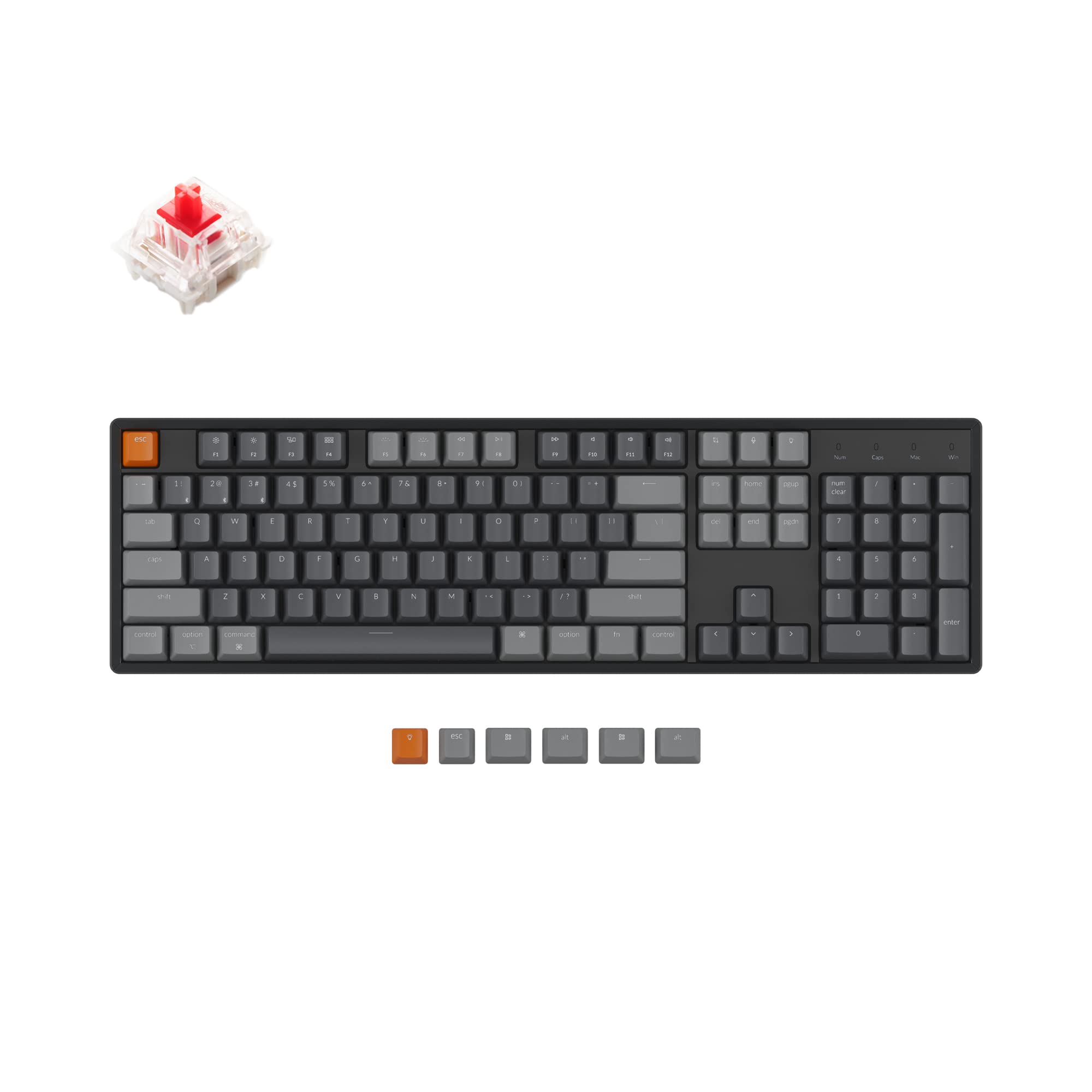 COTTAGE - K10 Full Size usb Mechanical Gaming For With K Pro Switch Backlight multitasking Computer Windows Alumi - Keychron K Pro Red Switch