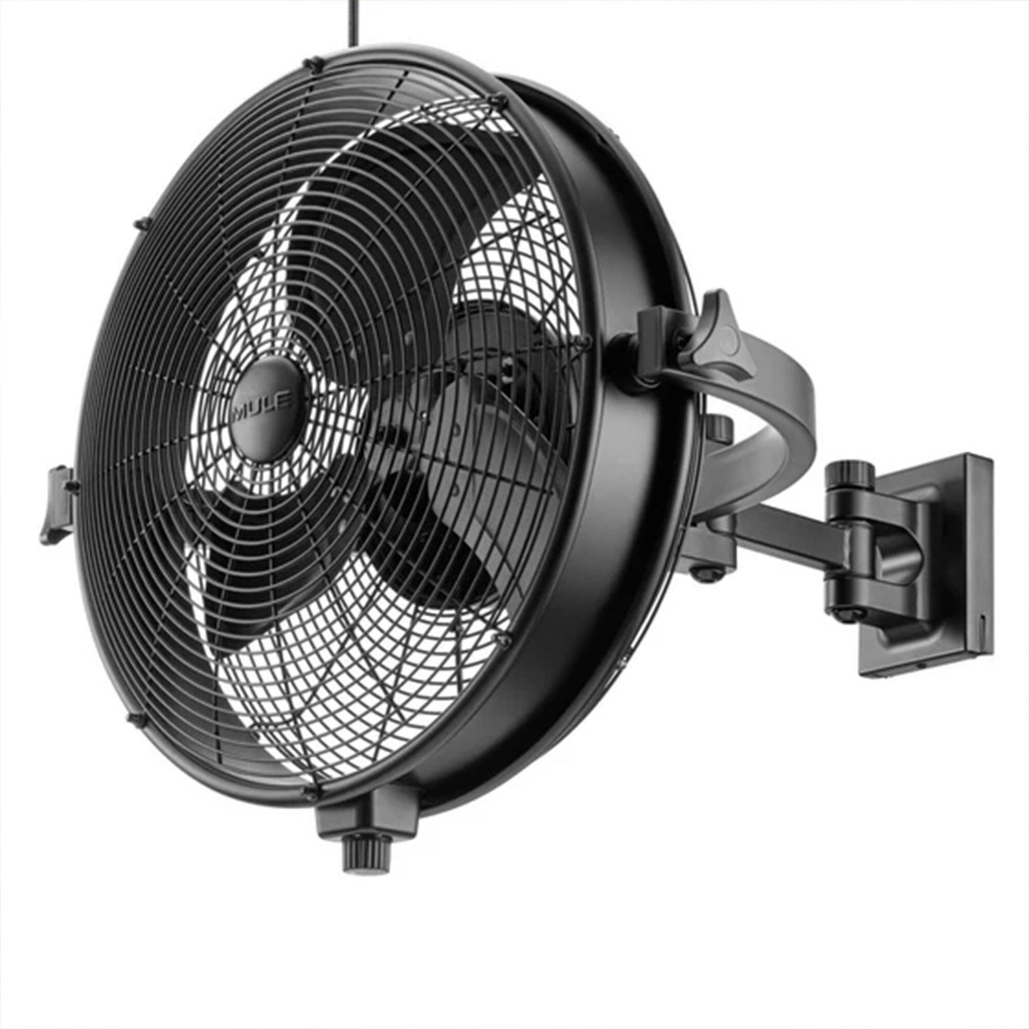 Front. MULE - Mule Outdoor Wall Fan XL 18 Inch Wet-Rated Wall Fan with 3 Speeds, Matte Black - Matte Black.
