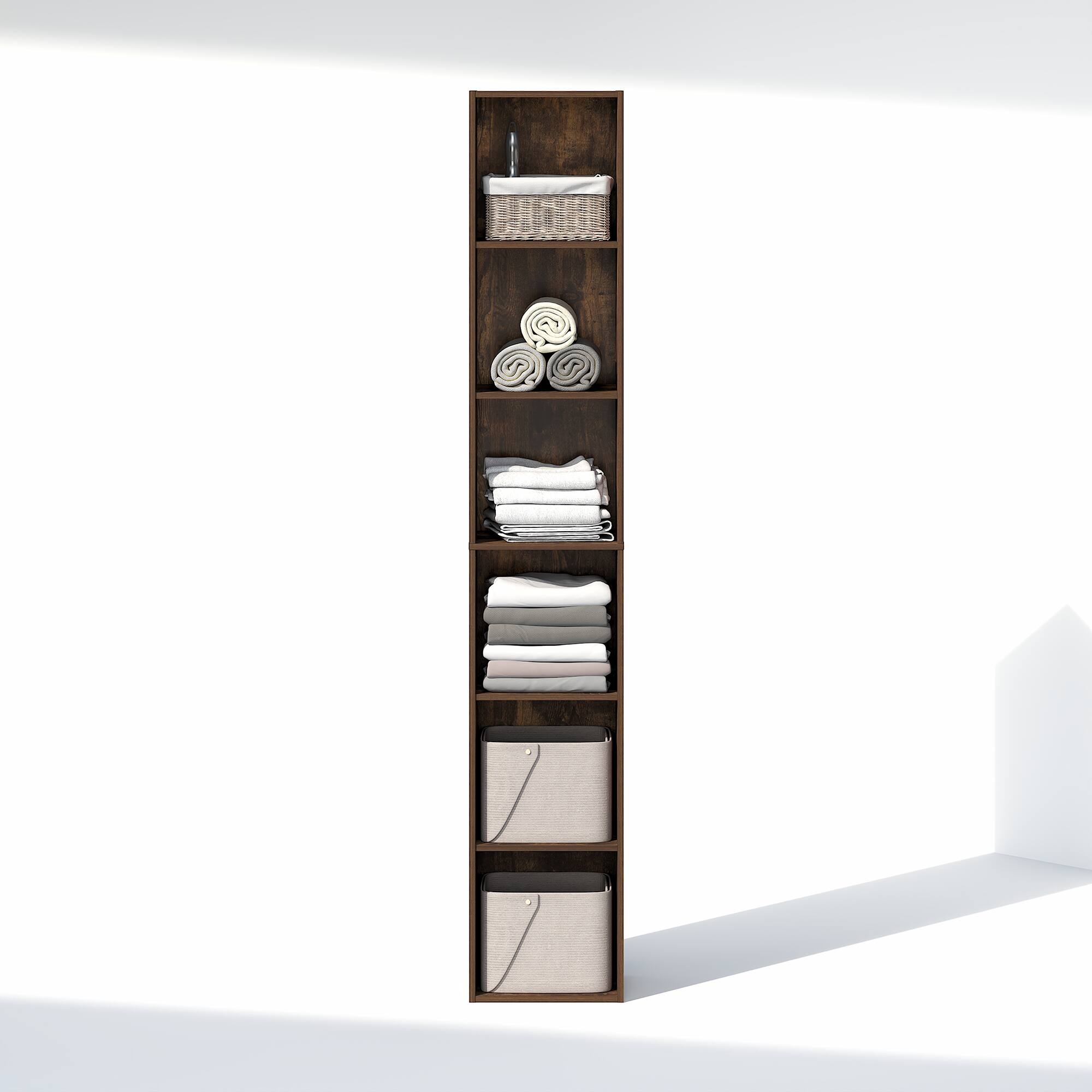 Alt View 3. Furinno - CUBICLE Closet Organizers and Storage, Closet Organizer, Open Shelf Closet Storage, for Wardrobe, Bedroom, Living Room - Amber Pine.