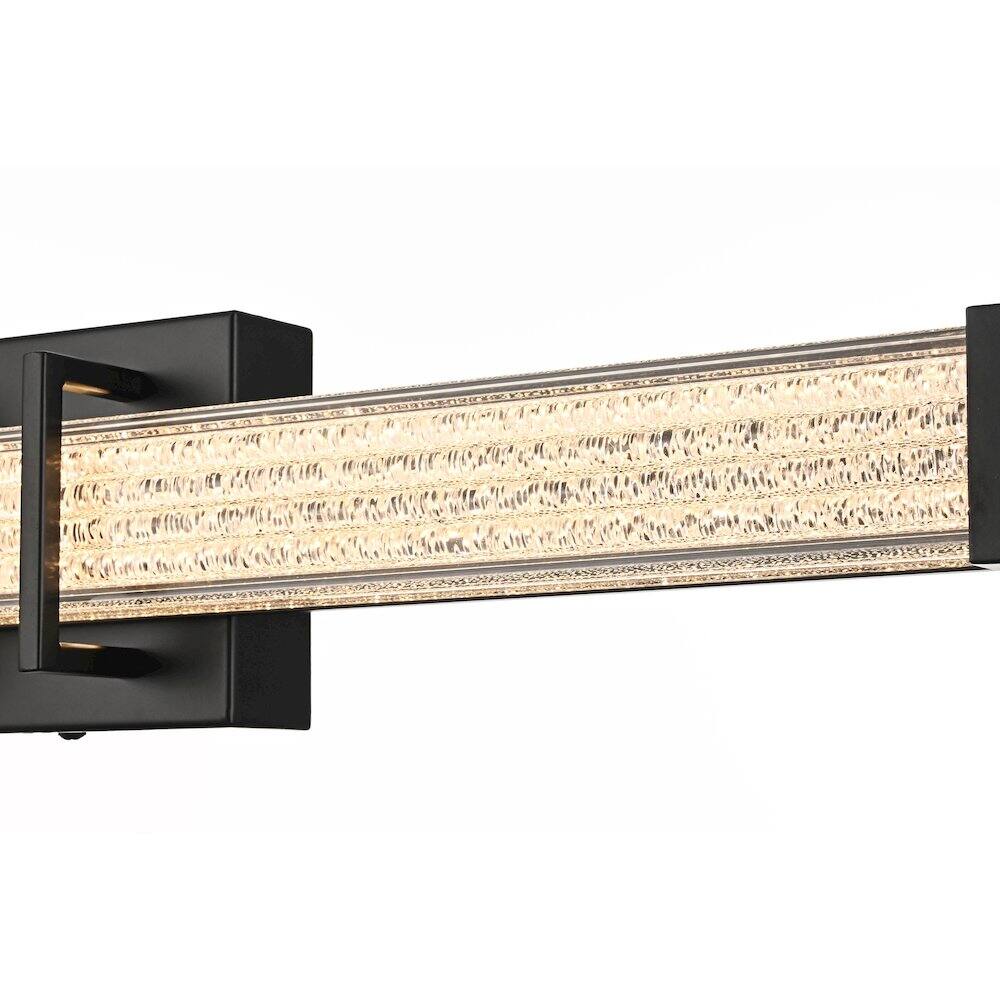 Angle. Living District - Ivaan 24 Inch Led Wall Sconce In Black - Black.