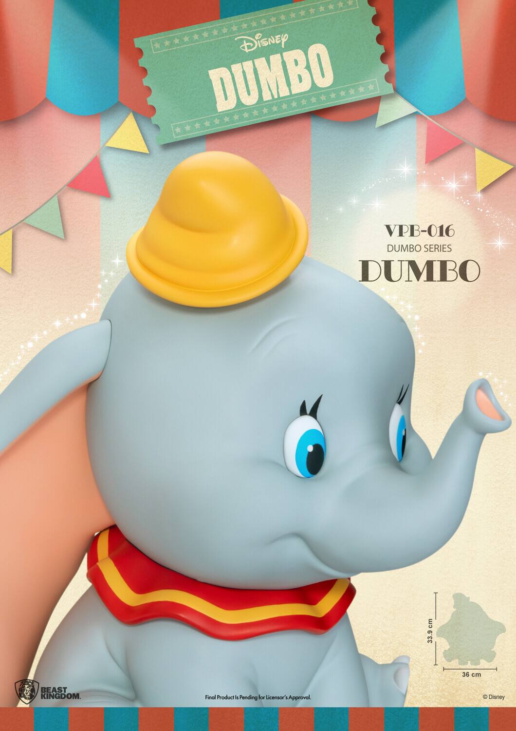Disney DUMBO VPB-016 DUMBO SERIES DUMBO cm 33.9 36 cm BEAST KINGDOM Final Product is Pending for Licensor Approval. © Disney