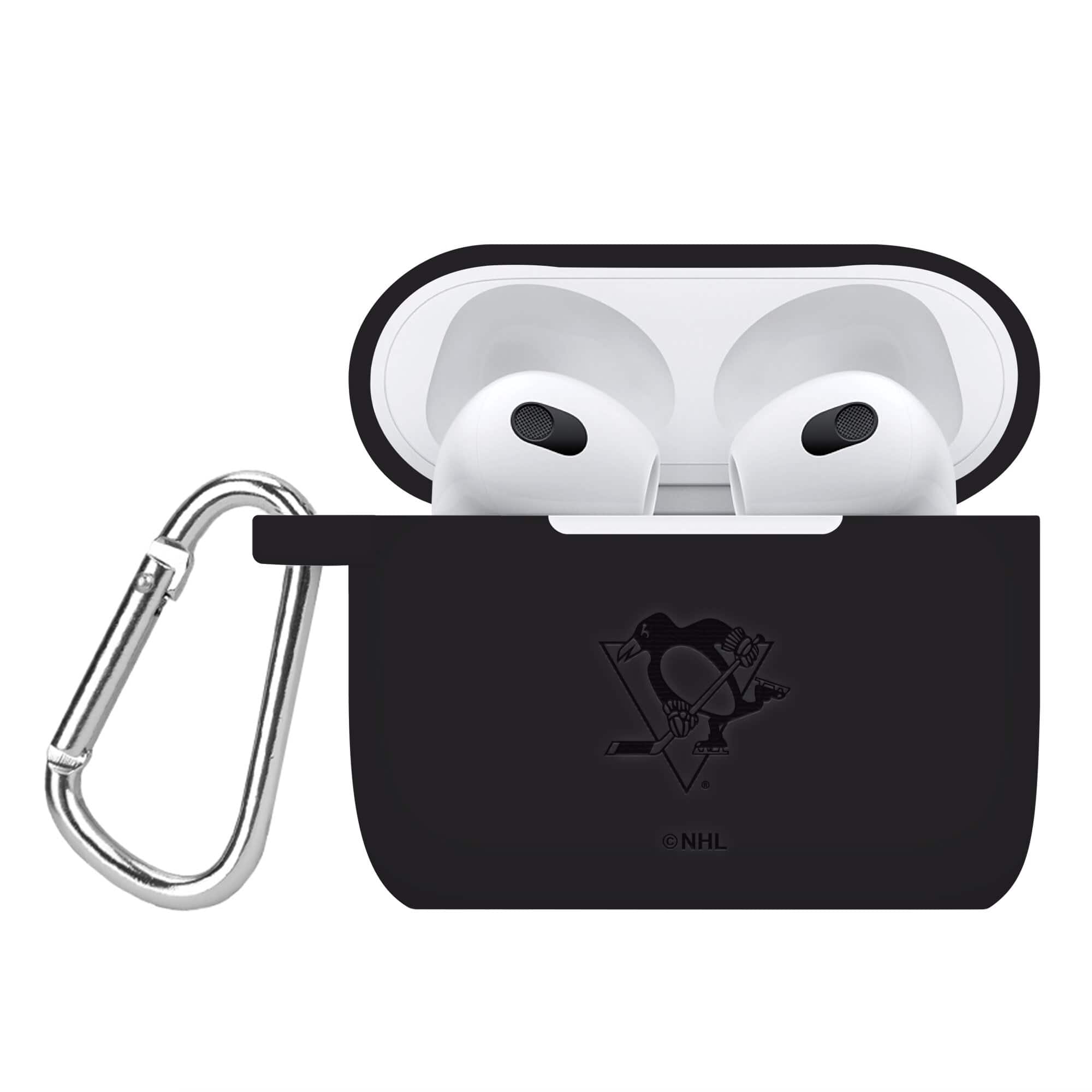 Artinian - Pittsburgh Penguins Debossed Silicone AirPods 3 Case Cover - Black