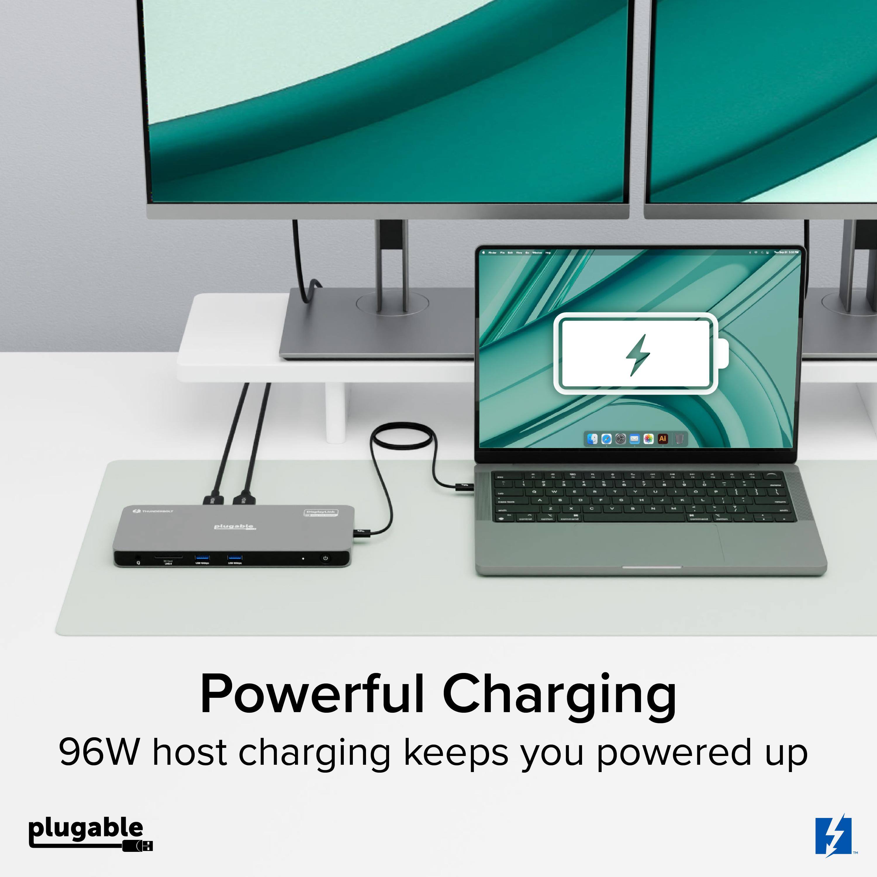 Powerful Charging  
96W host charging keeps you powered up  
pluggable