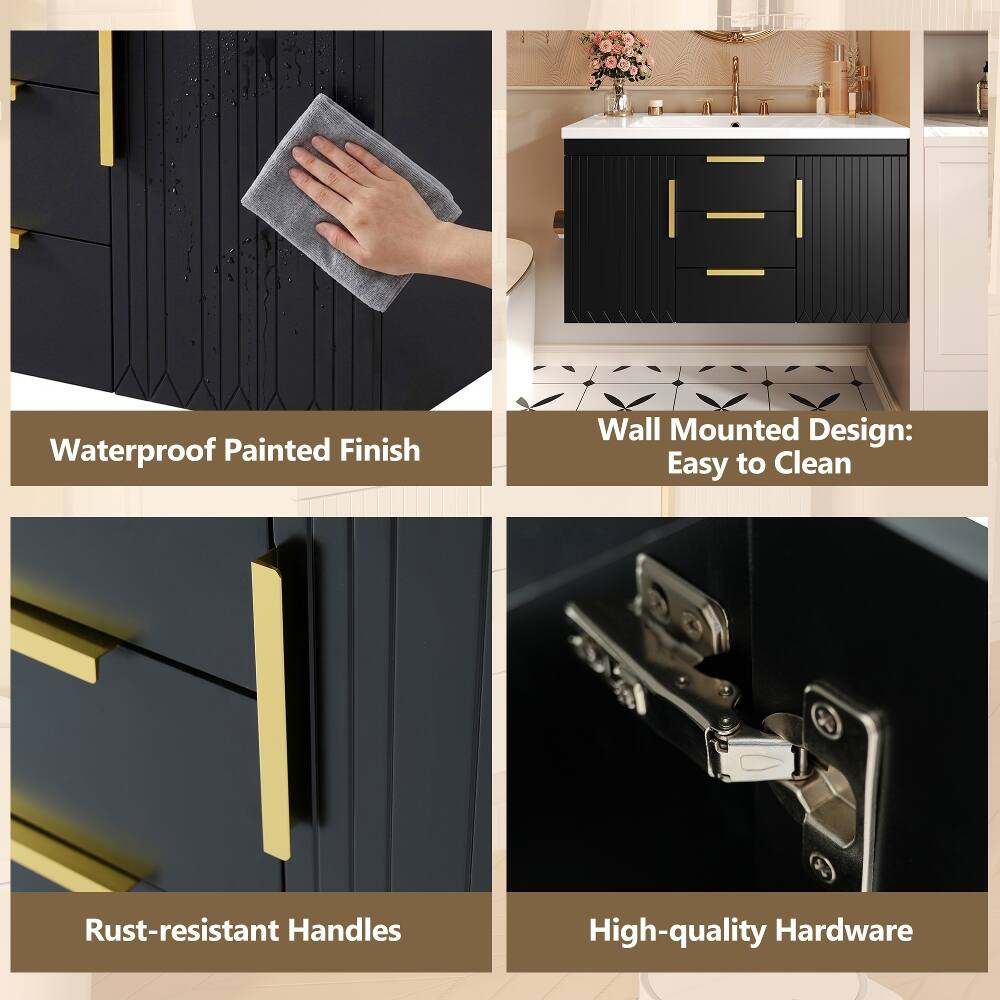 Waterproof Painted Finish  
Wall Mounted Design: Easy to Clean  
Rust-resistant Handles  
High-quality Hardware
