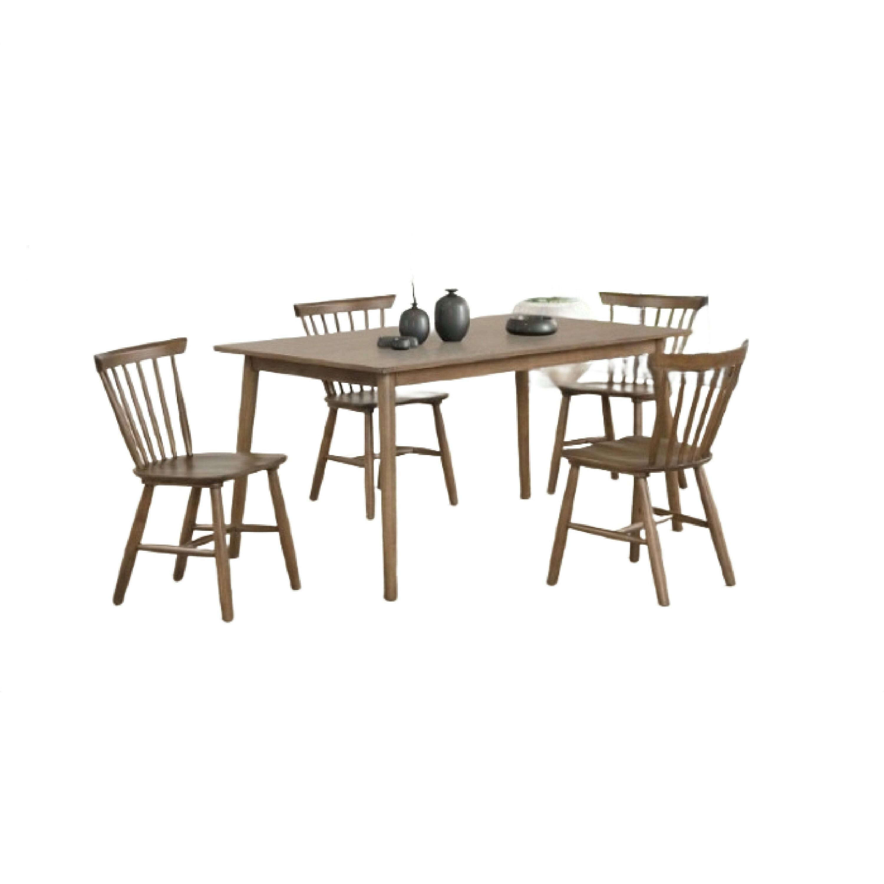 Alt View 1. Manhattan Lane - Baylee 7pc Dining Table Set with 6 Farmhouse Chairs, Walnut Brown Wood - Walnut Brown.