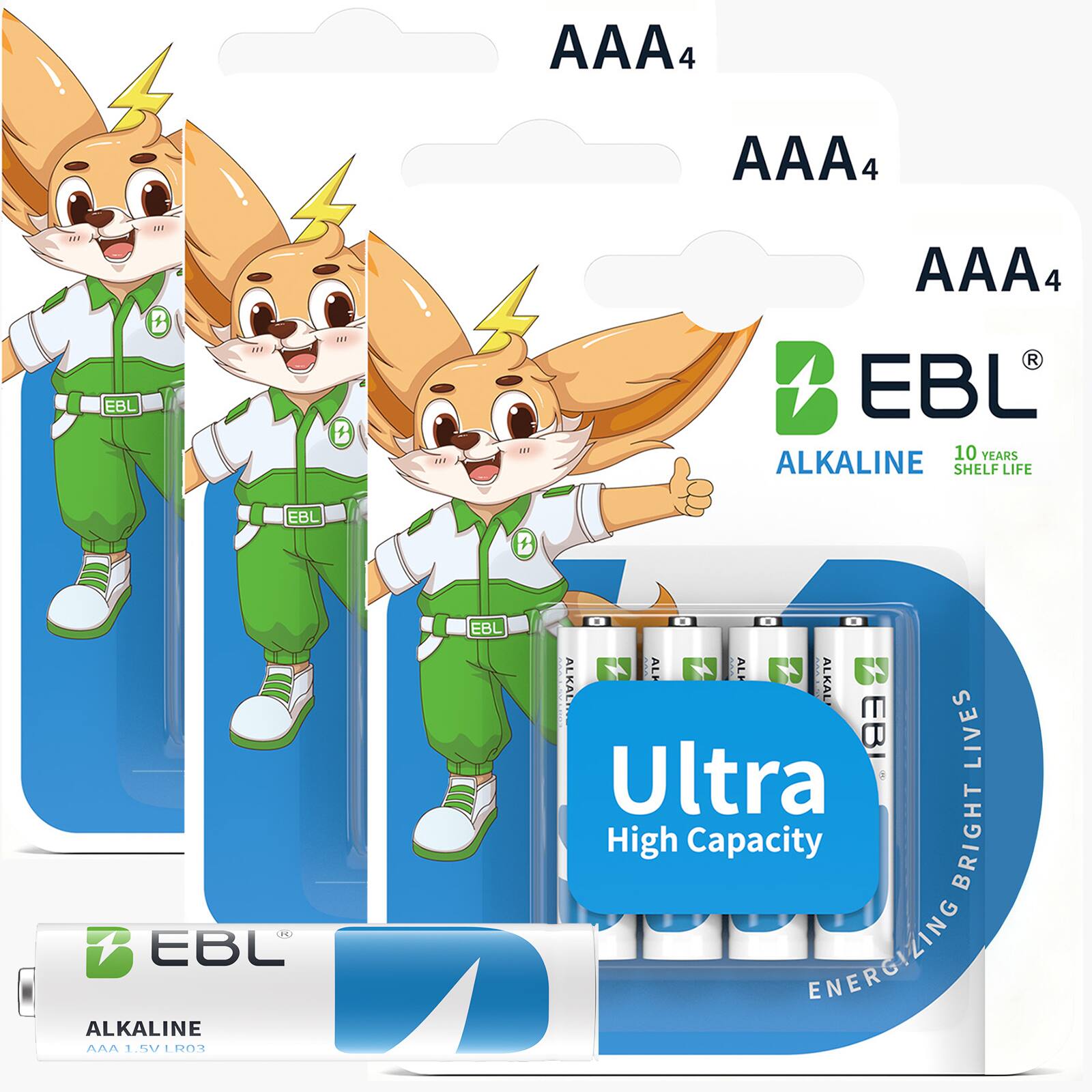 AAA4  
EBL  
ALKALINE  
10 YEARS SHELF LIFE  
Ultra High Capacity  
ENERGIZING BRIGHT LIVES