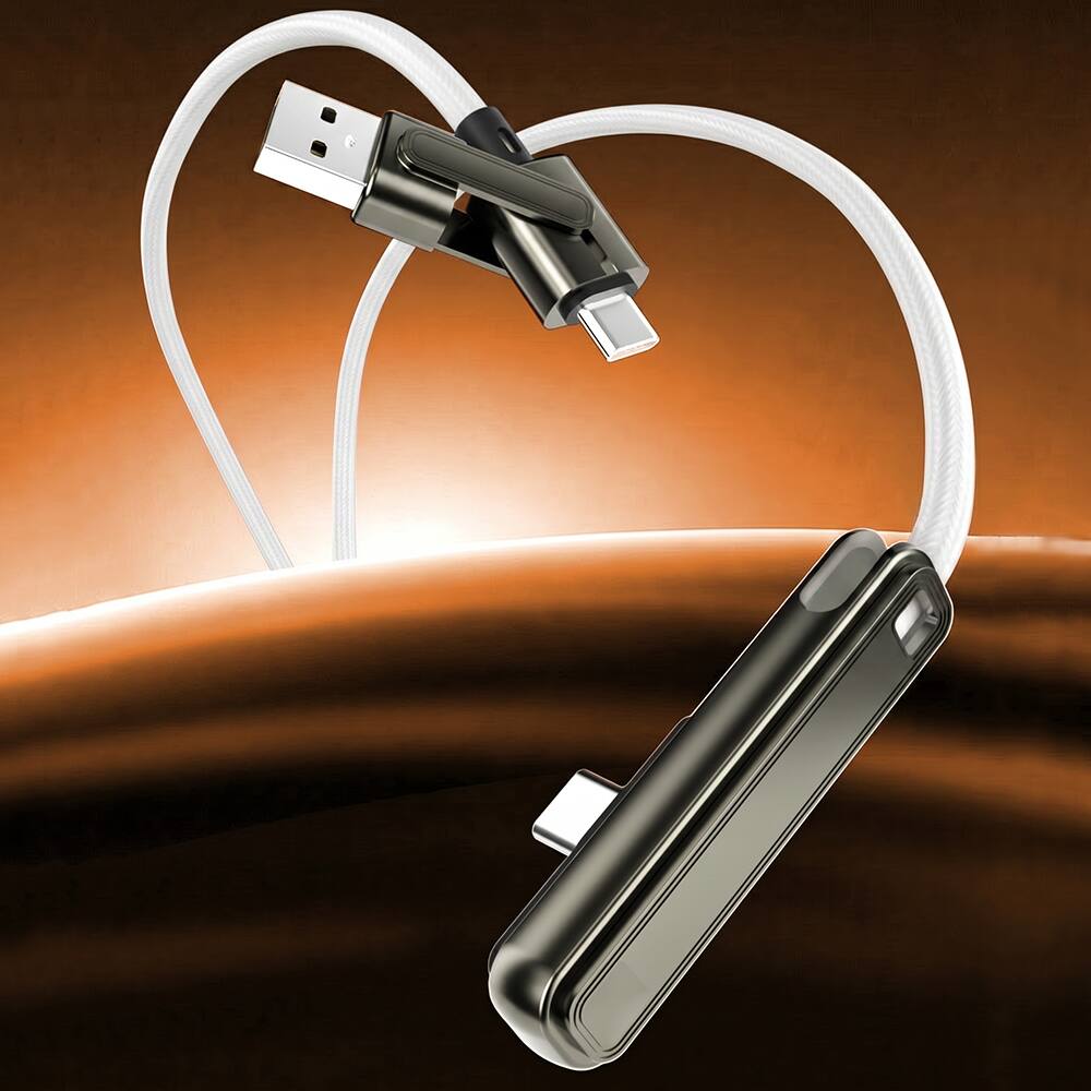 Alt View 1. Topteng - 100W 3-in-1 Charging Cable with Phone Stand - Foldable, Fast Charge for iPhone/Samsung/Android, Watch & Play - Black.