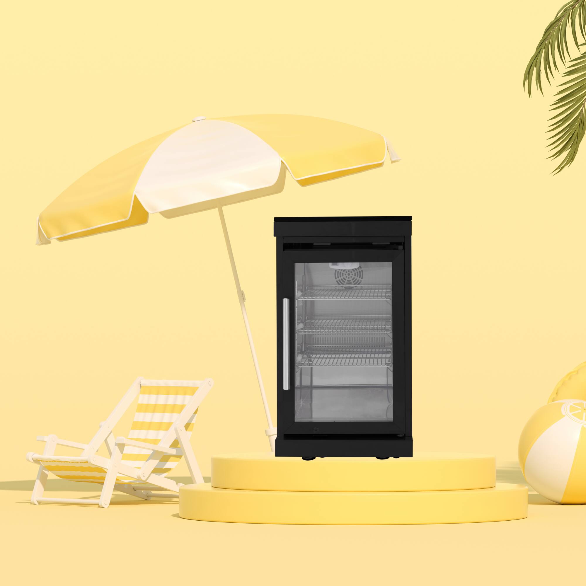 Angle. Akoasm - Black 2.4 Cu. Ft. Stainless Steel Single Door Fridge Cabinet Large Capacity Refrigerator - Black.