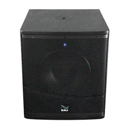 Front. Kali Audio - 12" 1000W Powered Studio and Live Sound Subwoofer with DSP Bass Management - Black.