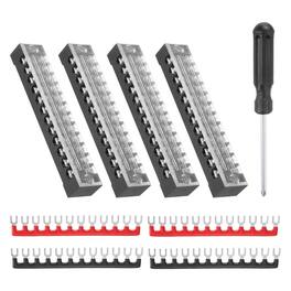 Unique Bargains - Screw Terminal Block 12 Positions, Dual Row, 600V 25A, with Screwdriver & Terminals, 4 Sets - Black