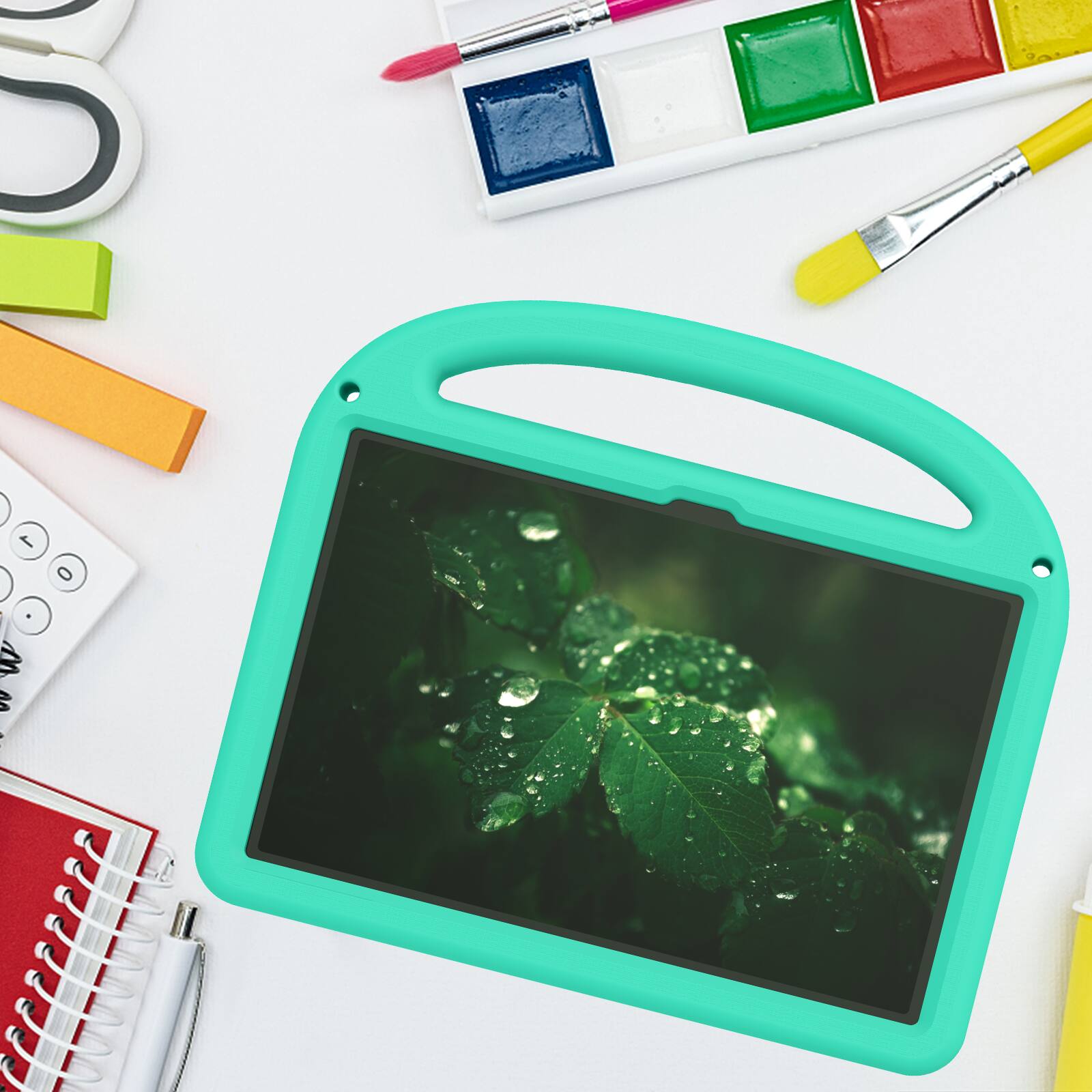 Alt View 4. Dteck - Kids Shock-absorbent TPU Tablet Case for Lenovo Tab M11 2024 11" with Shoulder Strap & Pen Holder Back Cover - Green.