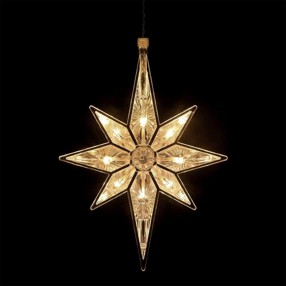 Front. PARKER SLATER - Christmas Window Star Lights – 10.8" Bethlehem Star, LED Silhouette, Hanging Decoration - Warm White.