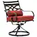Alt View 8. Hanover - Montclair 5-Piece Patio Dining Set with 4 Swivel Rockers and a 40-Inch Square Table - Chili Red/Brown.