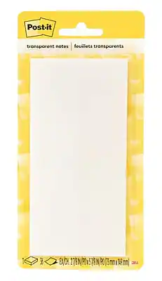 Post-it - Super Sticky Notes, 30 Sheets/Pad (636-TRSPT) - Transparent