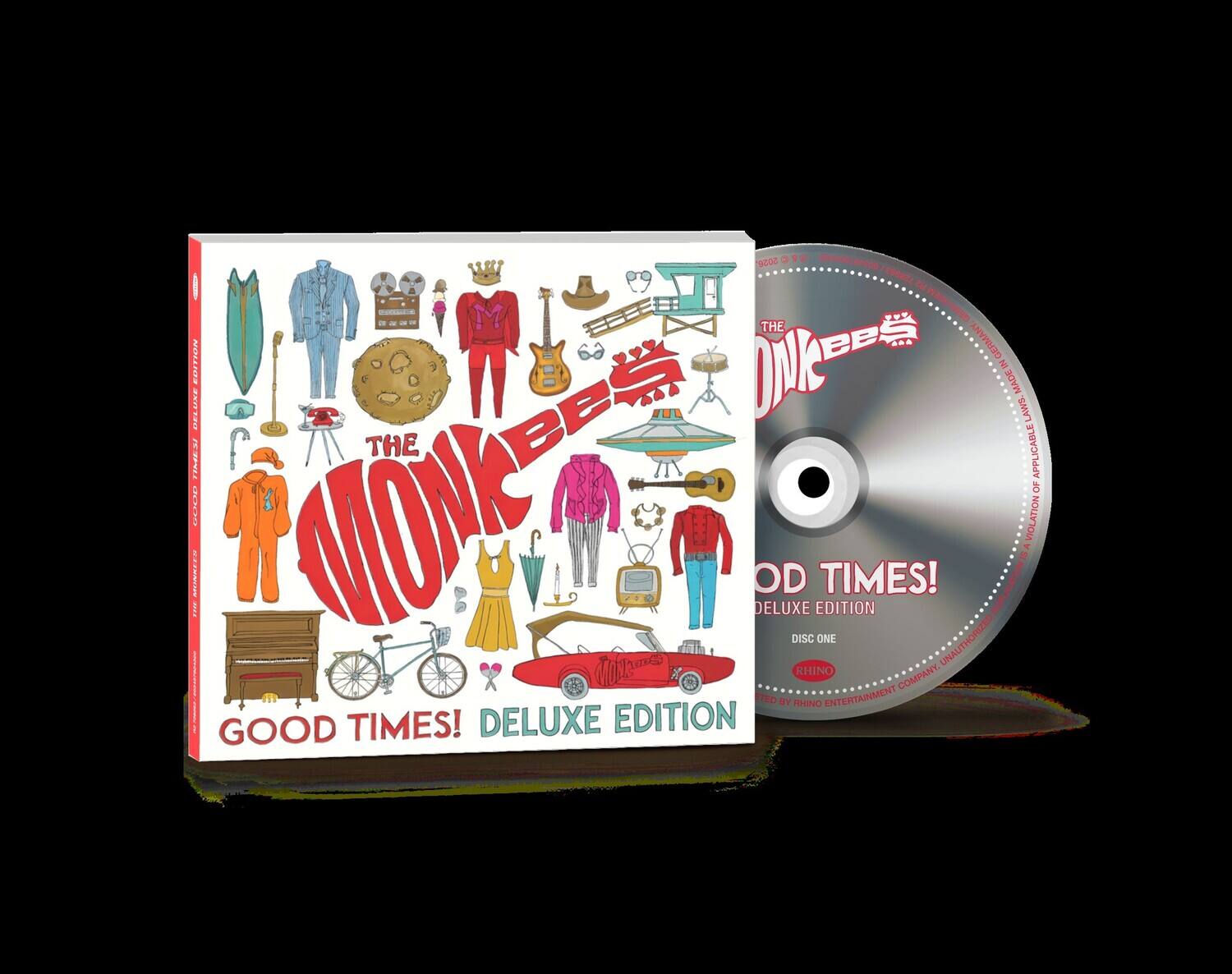 3058 aec/s - Ee KAG/EIO THE MONKEES BB 2A GERMANY IT0 E MADE DELANE LAWS THE APPLICABLE 1ALLL I d0eos MON OD DELUXE DISC EDITION ONE TIMES! UNAUTHORIZED iwaronuano - VIOLATION 8 RHINO | COMPANY. ED BY RHINO ENTERTAINMENT | GOOD TIMES! DELUXE EDITION