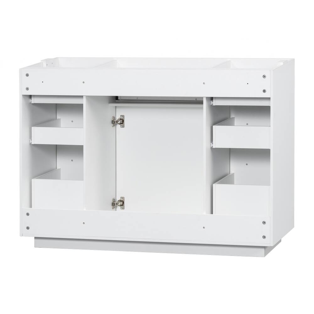 Alt View 6. Loheer - Loheer 48 Inch Bathroom Vanity Base Only White Freestanding Cabinet No Sink - White.