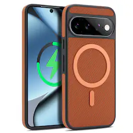UUCOVER - Magnetic Case for Google Pixel 11 Pro, Shockproof TPU+PC Case Compatible with MagSafe Slim Back Cover - Brown
