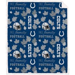 Pegasus - Indianapolis Colts 60" x 70" Fall, Family & Football Flannel Fleece Sherpa Blanket - Multicolor