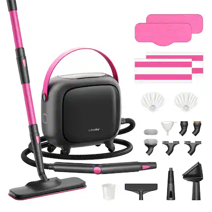 Front. Schenley - Schenley 21-in-1 Steam Cleaner, High-Pressure Heavy-Duty Steamer for Deep Cleaning, Large Water Tank, Multi-Purpose - Magenta & Noble Gray.