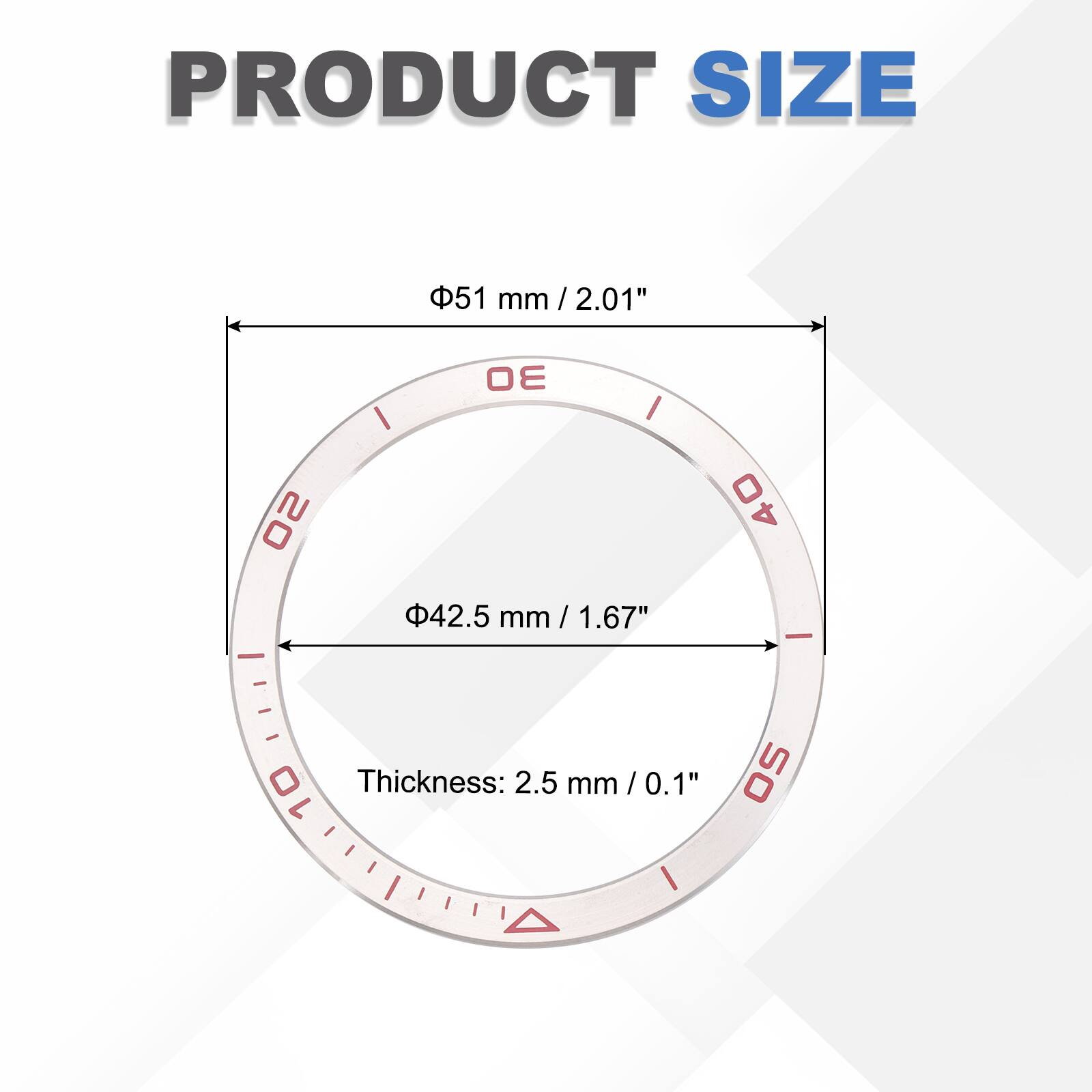 PRODUCT SIZE  
51 mm / 2.01"  
42.5 mm / 1.67"  
Thickness: 2.5 mm / 0.1"