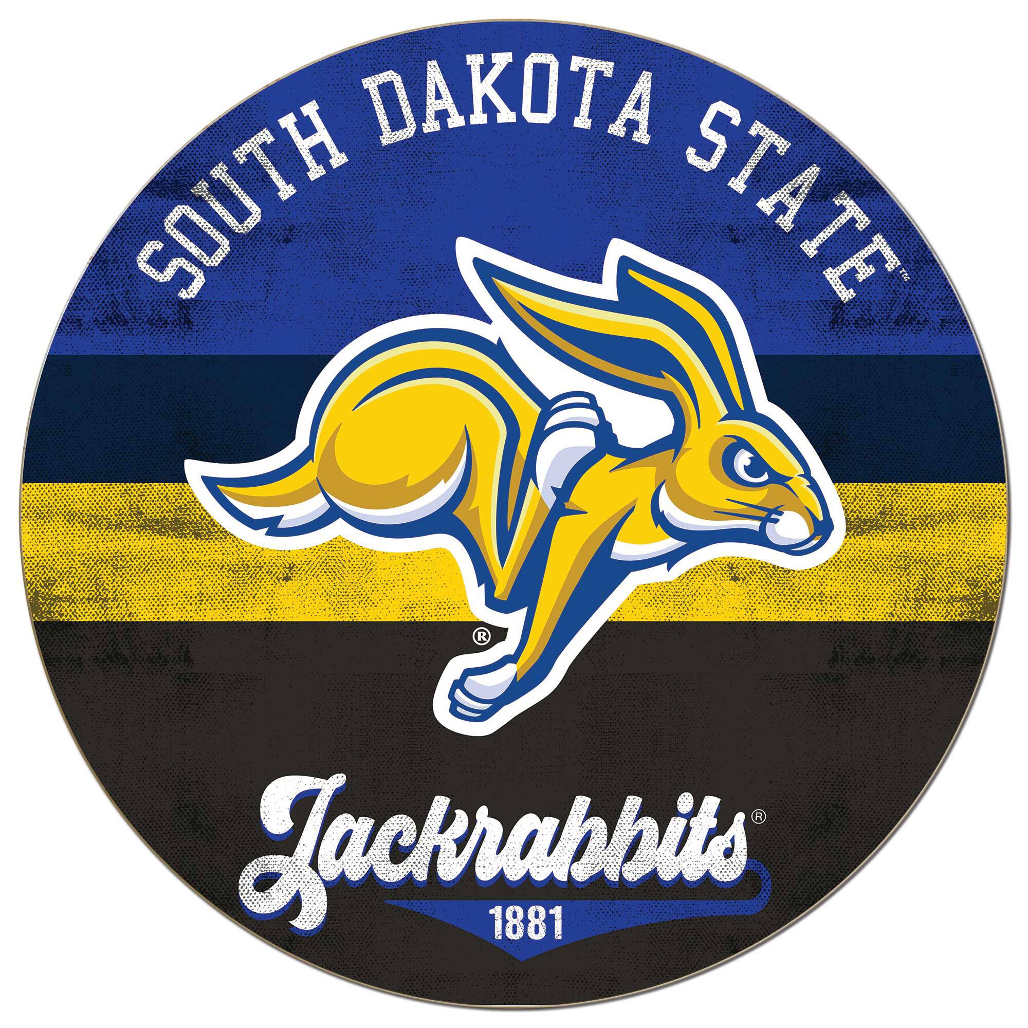 South Dakota State Jackrabbits 20'' x 20'' Retro Logo Circle Sign