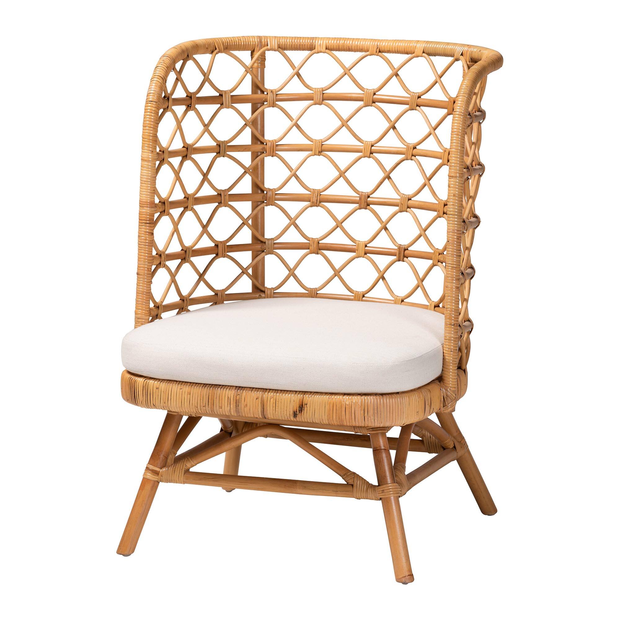Front. bali & pari - Tania Bohemian Rattan Accent Chair - Light Honey.