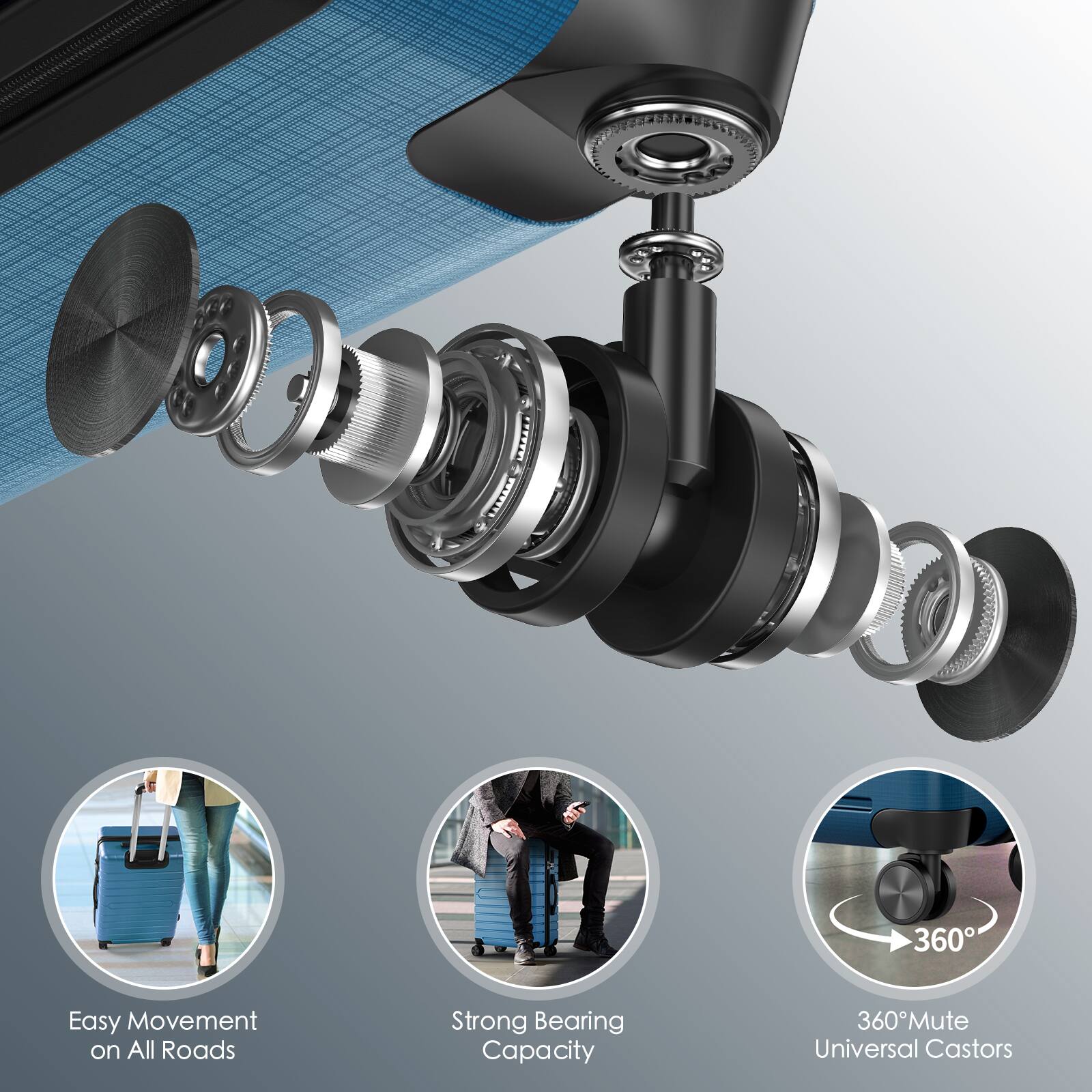 NIA AI 360  
Easy Movement on All Roads  
Strong Bearing Capacity  
360° Mute Universal Castors