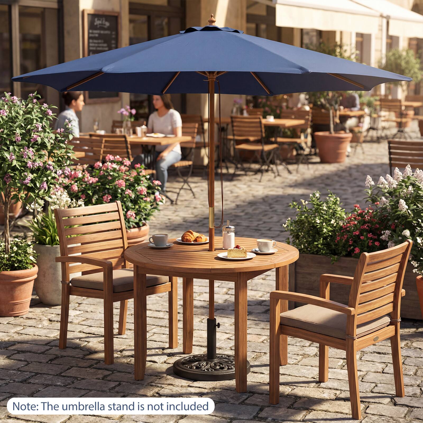 Note: The umbrella stand is not included