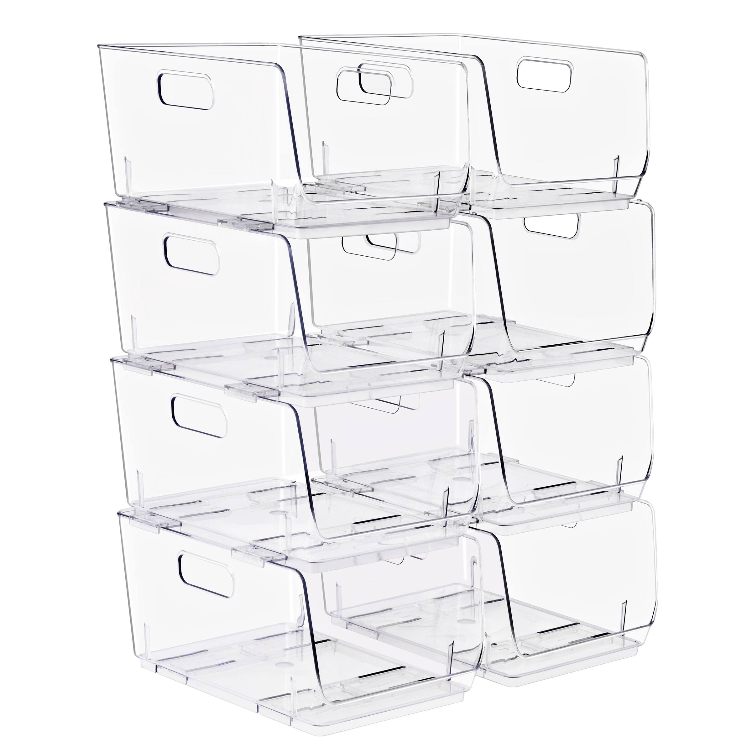 Angle. Sorbus - Sorbus Clear Stackable Storage Bins Open Front, Pantry Bins for Storage and Organization, (Medium 8 Pack) - Clear.