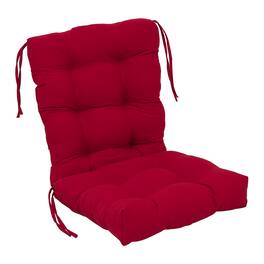 Blazing Needles - 18-inch by 38-inch Solid Twill Tufted Chair Cushion - Red