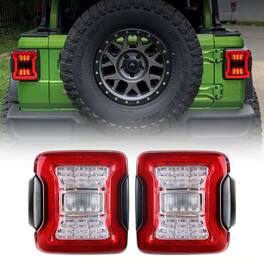 AMERICAN MODIFIED - Tail Lights for 2018 to 2023 Jeep Wrangler JL Models, Pair - Black