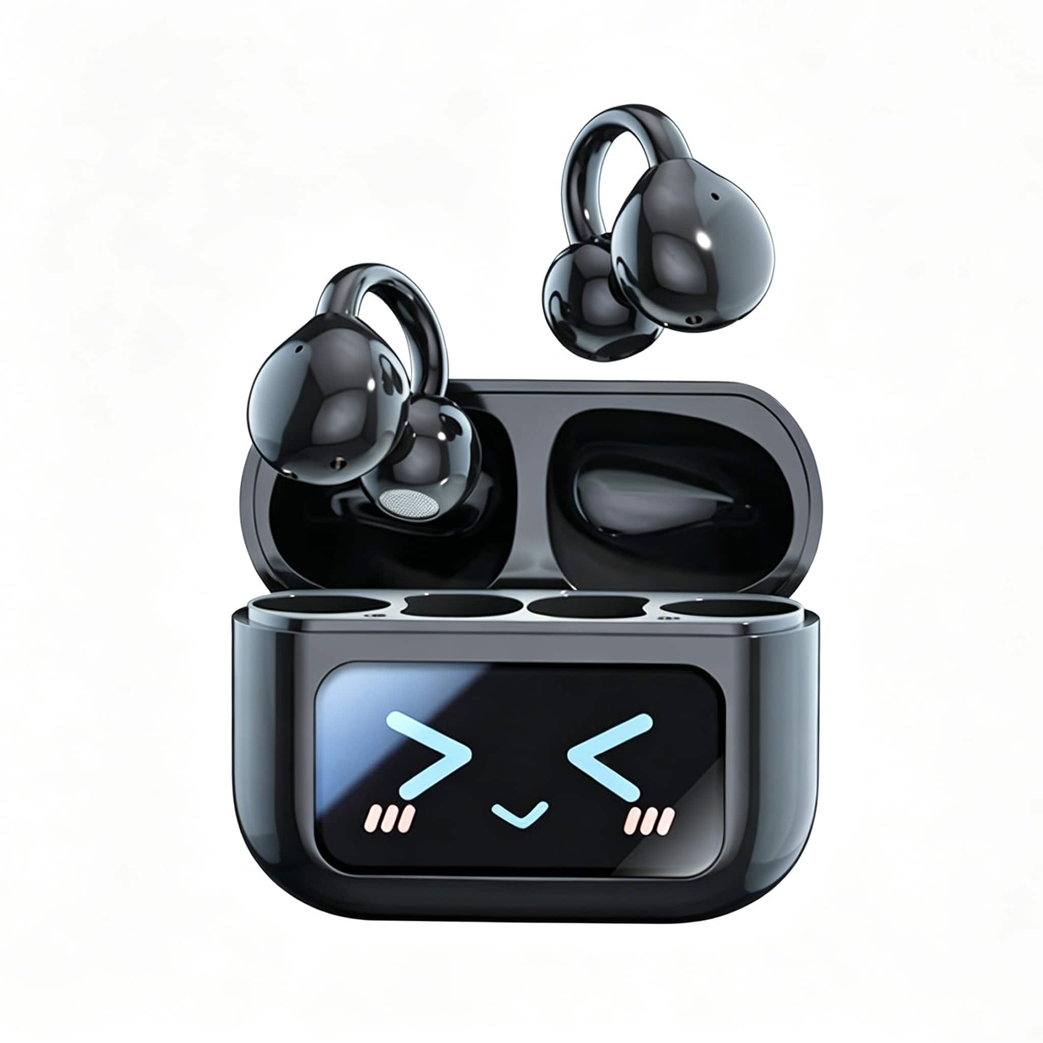 PRIMEPLUS - M100 Wireless Earbuds – LED Touchscreen Case, Bluetooth 5.4, 40H Playtime, IPX7 Waterproof, Music & Game Mode - Black