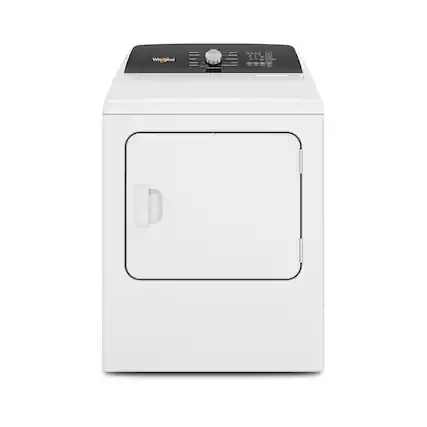 Front. Whirlpool - 7.0 Cu. Ft. Electric Dryer with Steam and Moisture Sensing - White.