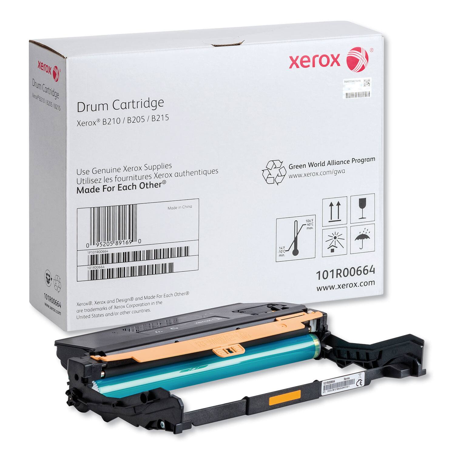Xerox Drum Cartridge  
Xerox® B210 / B205 / B215  

Use Genuine Xerox Supplies  
Utilisez les fournitures Xerox authentiques  
Made For Each Other®  

Green World Alliance Program  
www.xerox.com/gwa  

Made in China  

101R00664  
www.xerox.com  

Xerox®, Xerox and Design® and Made For Each Other® are trademarks of Xerox Corporation in the United States and/or other countries.  

101R00664  
www.xerox.com  

Keep away from children  
101R00664  

101R00664  
www.xerox.com  

101R00664  
www.xerox.com  

101R00664  
www.xerox.com  

101R00664  
www.xerox.com  

101R00664  
www.xerox.com  

101R00664  
www.xerox.com  

101R00664  
www.xerox.com  

101R00664  
www.x