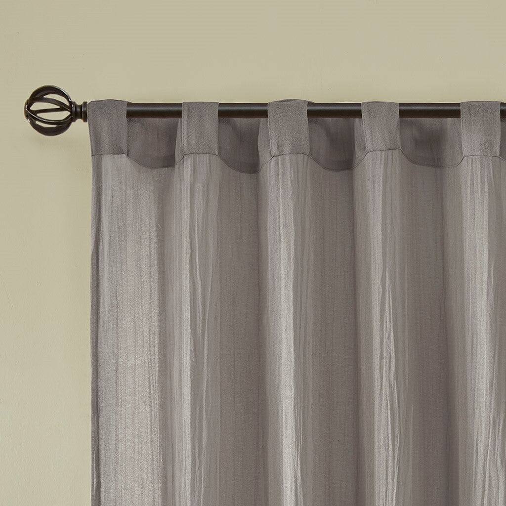 Alt View 9. BreeBe - Solid Crushed Curtain Panel Pair(2 Pcs Window Panels) - Grey.