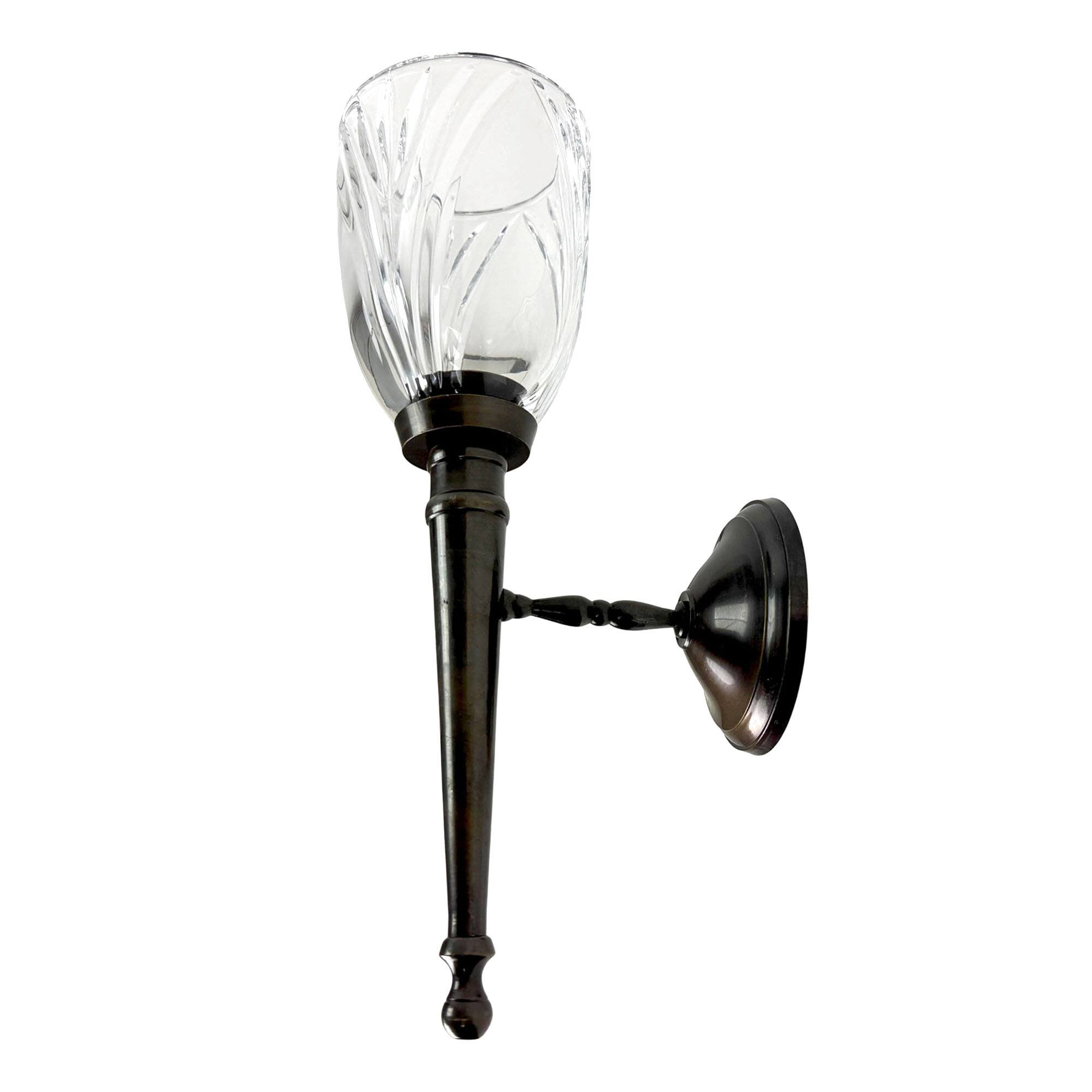 Alt View 9. Things2Die4 - Wall Candle Sconce Bronze Finish Lead Crystal Glass 11.75 in Metal Mount - Bronze.