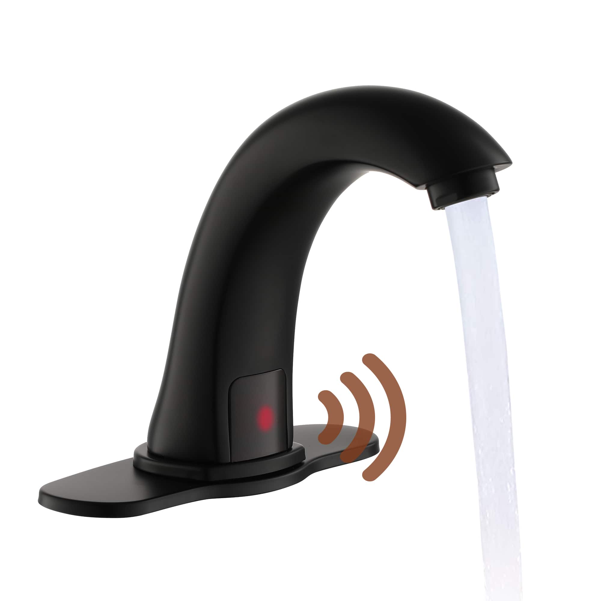 Single Hole Touchless Sensor Bathroom Sink Faucet with Deck Plate
